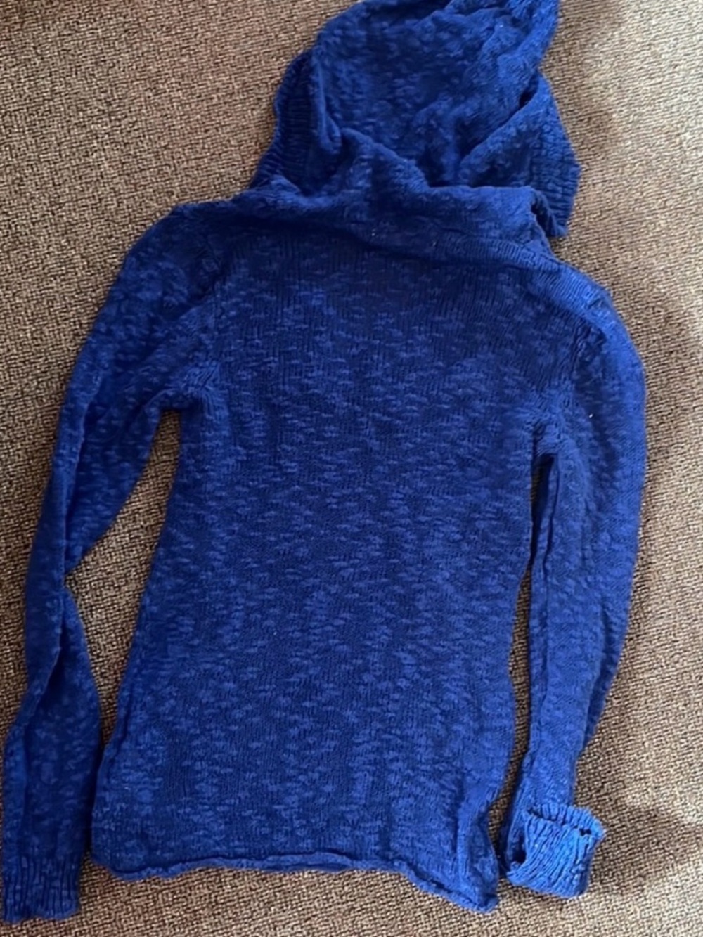 Roxy Women's Royal Blue Cowl Neck Hoodie Sweater